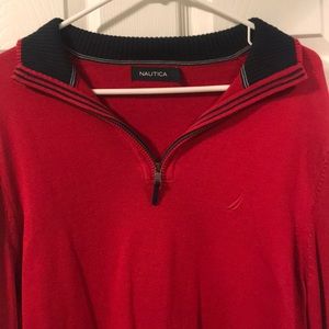 Nautical Pullover Red. Size: Medium 1/4 zip